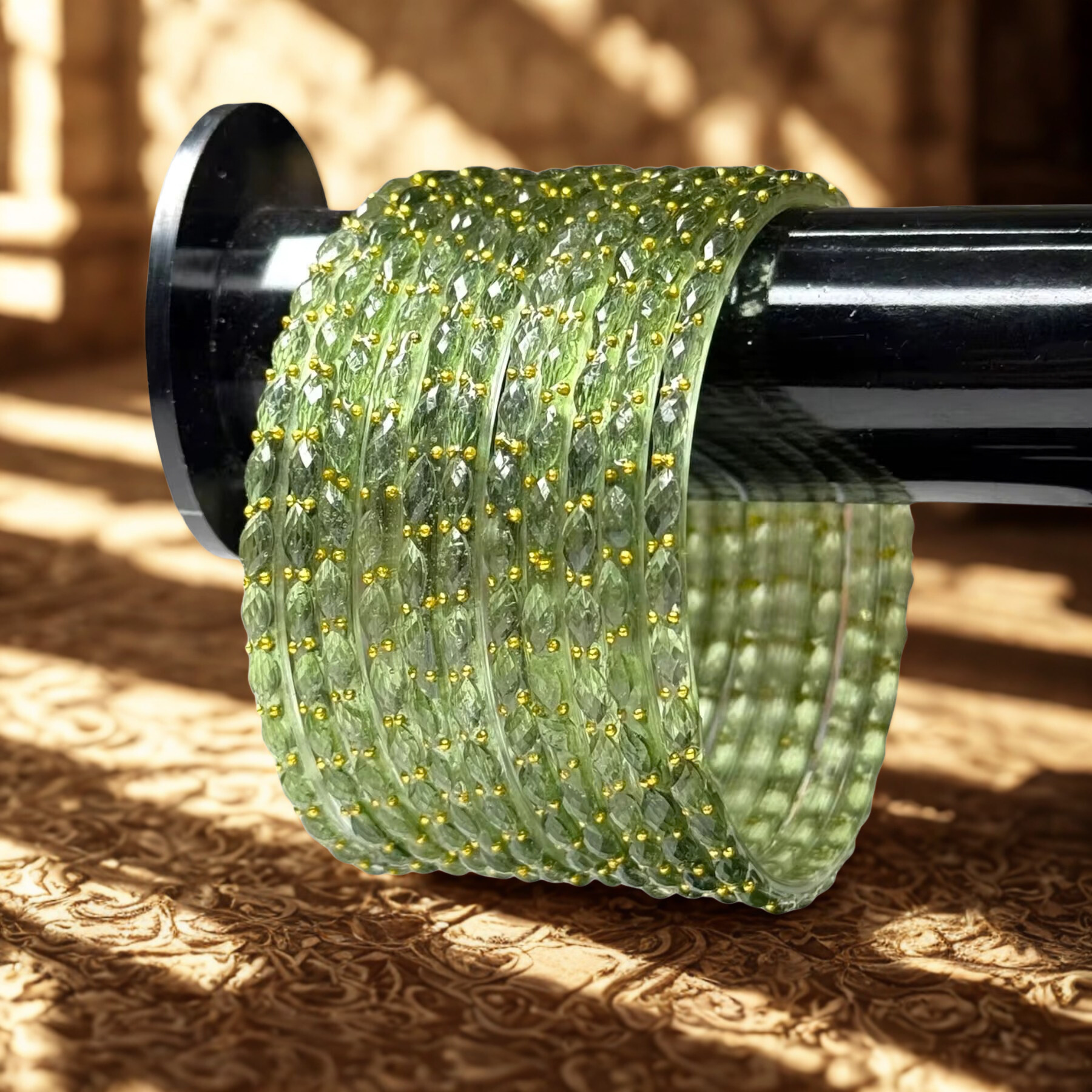 Indian Raindrop Bangles – Original Imported 🇮🇳 (Pistachio Green)