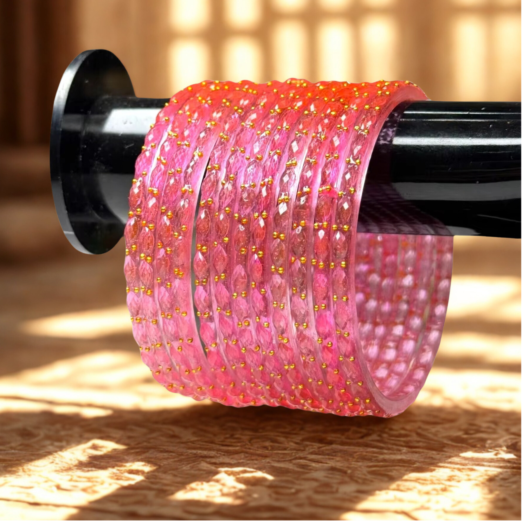 Indian Raindrop Bangles – Original Imported 🇮🇳 (Pink)