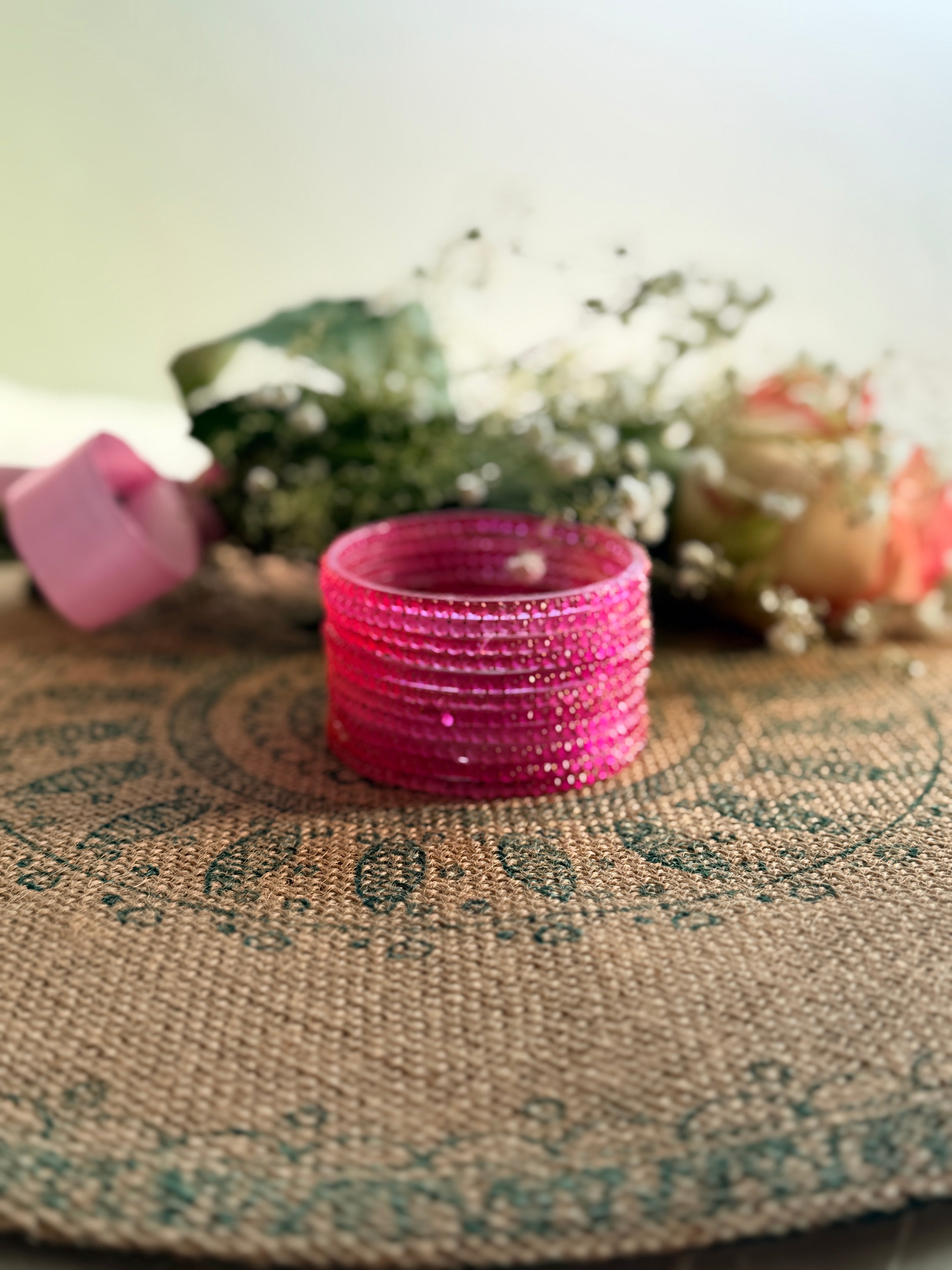 Indian Raindrop Bangles – Original Imported 🇮🇳 (Pink)