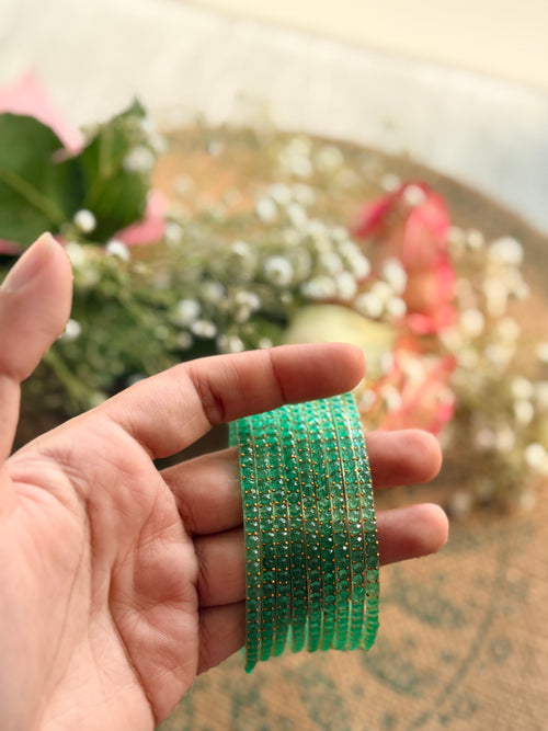 Indian Raindrop Bangles – Original Imported 🇮🇳 (Light Green)