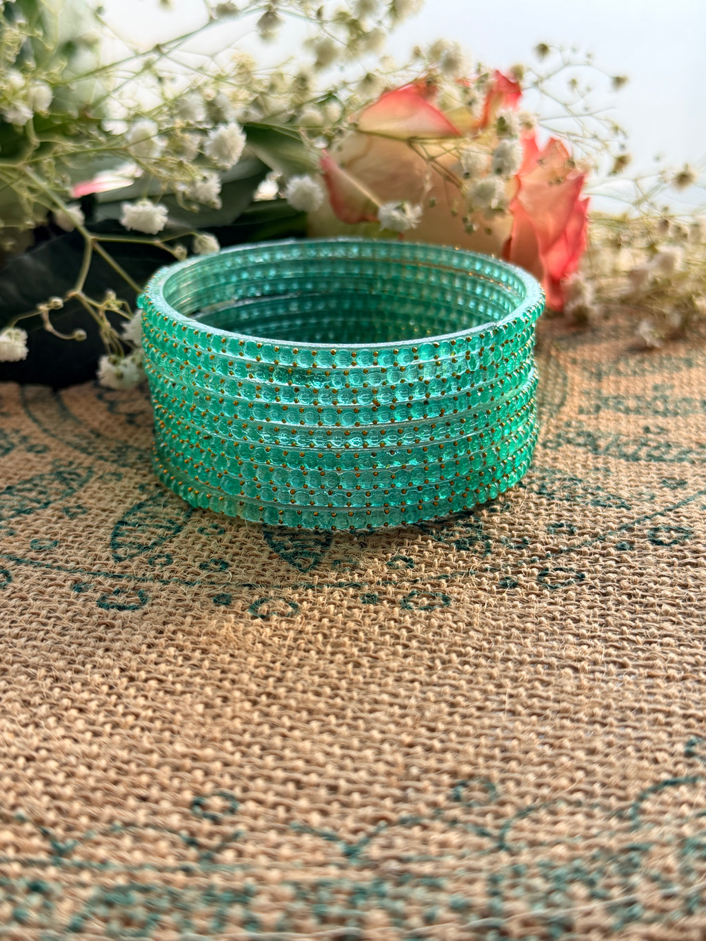 Indian Raindrop Bangles – Original Imported 🇮🇳 (Light Green)
