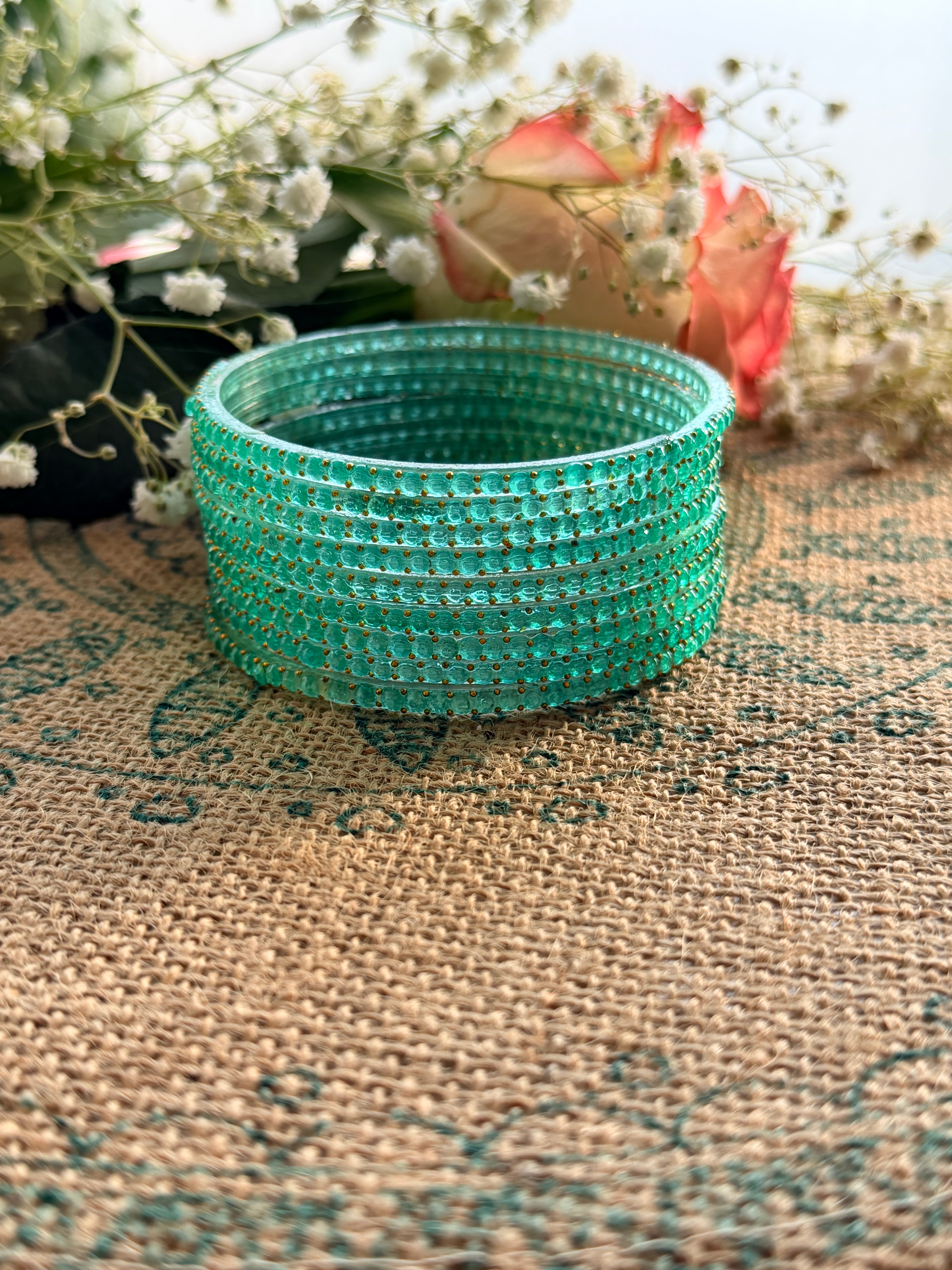 Indian Raindrop Bangles – Original Imported 🇮🇳 (Light Green)