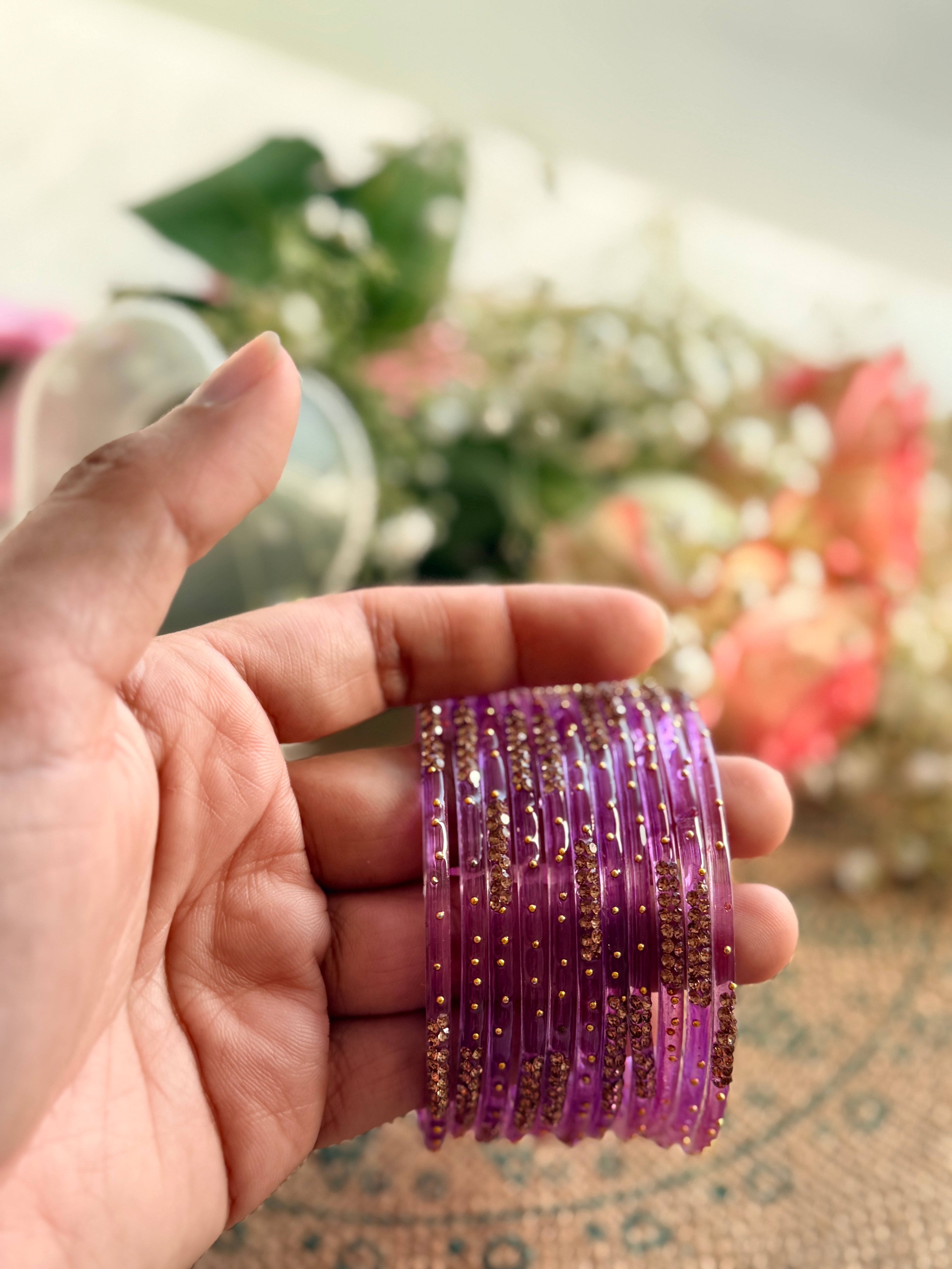 Indian Raindrop Bangles – Original Imported 🇮🇳 (Purple)