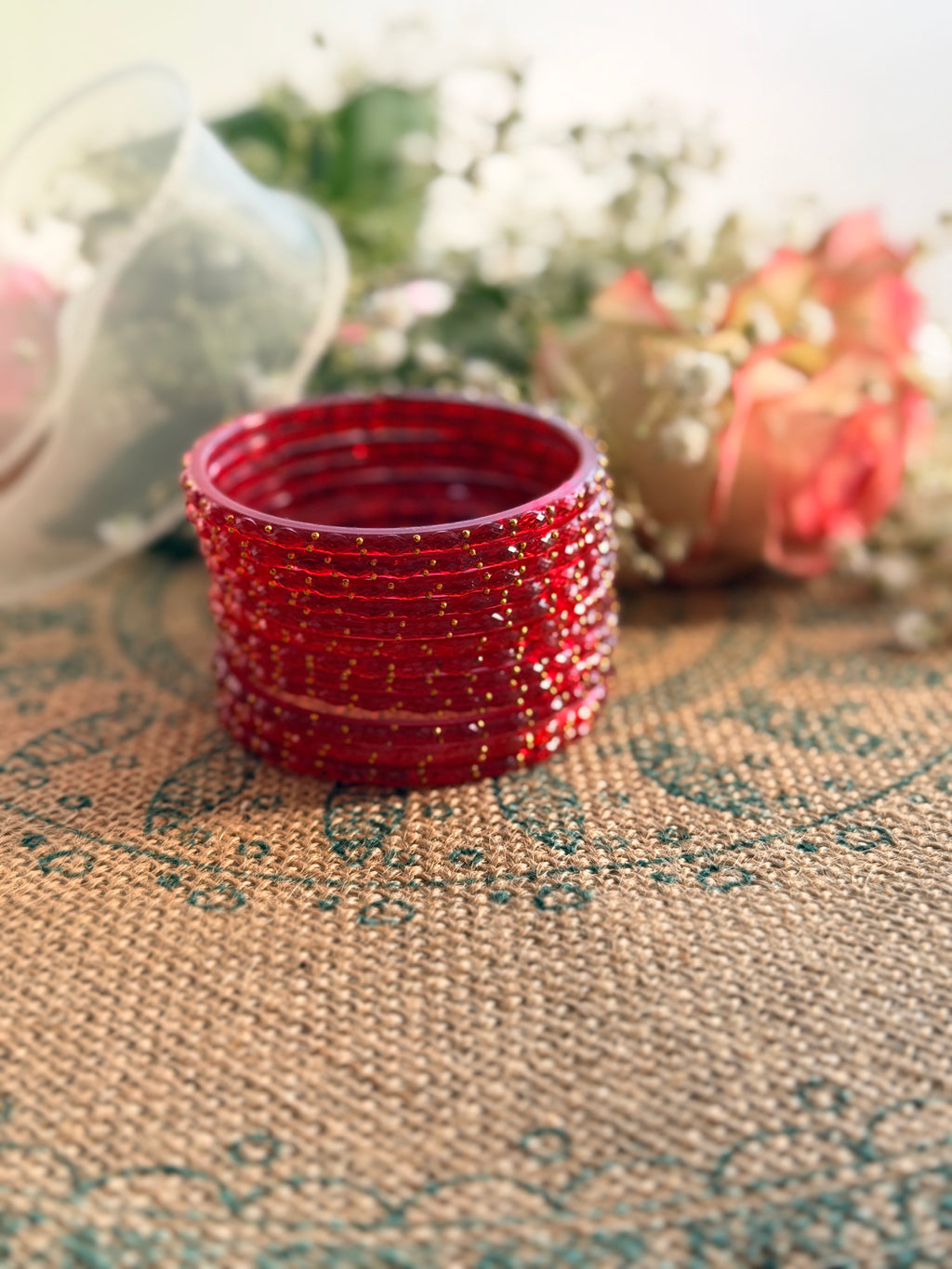 Indian Raindrop Bangles – Original Imported 🇮🇳 (Red)